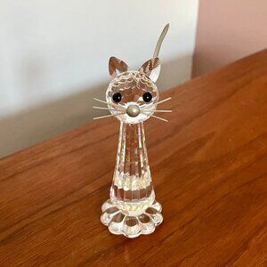 Vintage 1977-1991 SWAROVSKI Crystal Cat Figurine Tall (Large) 010023